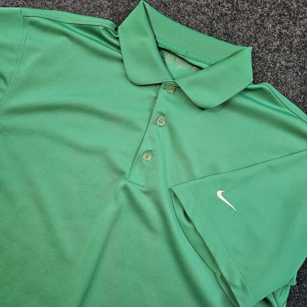 Nike Golf Dri-FIT Polo Shirt Mens Medium Green Short Sleeve Swoosh Athletic